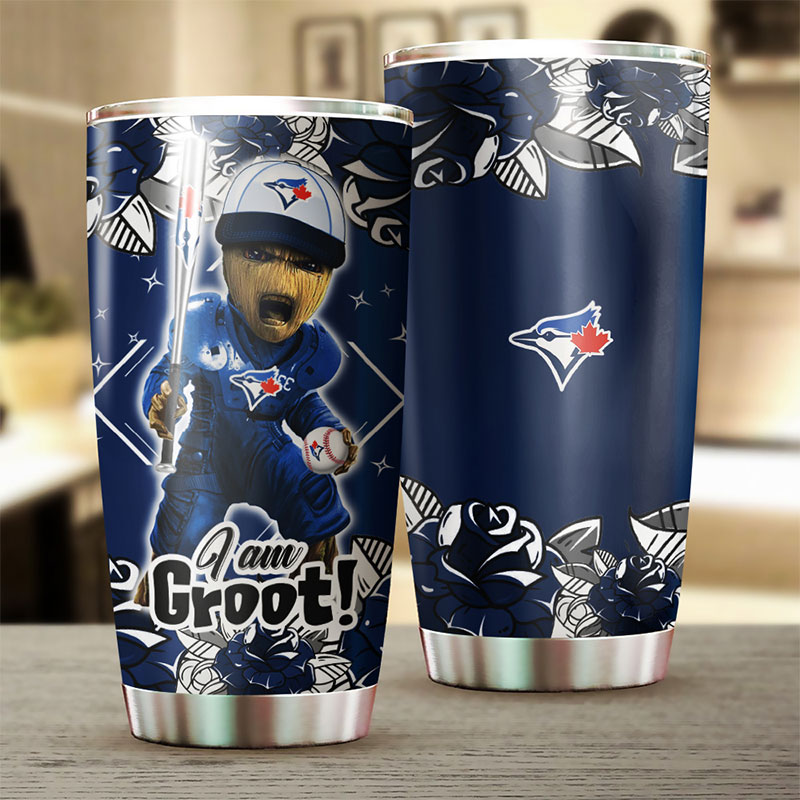 Toronto Blue Jays MLB Tumbler with I Am Groot Design for Baseball Fans - Image 2