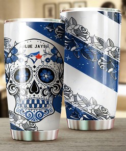 Toronto Blue Jays MLB Tumbler with Skull Design - Tumbler for Baseball Fans