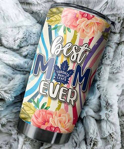 Toronto Maple Leafs NHL Tumbler - Best Mom Ever Tumbler with Lovely Flower Design - G Fanatics