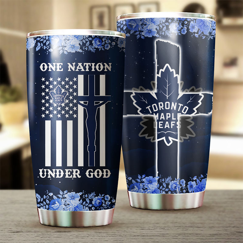 Toronto Maple Leafs NHL Tumbler - One Nation Under God Tumbler - Image 2