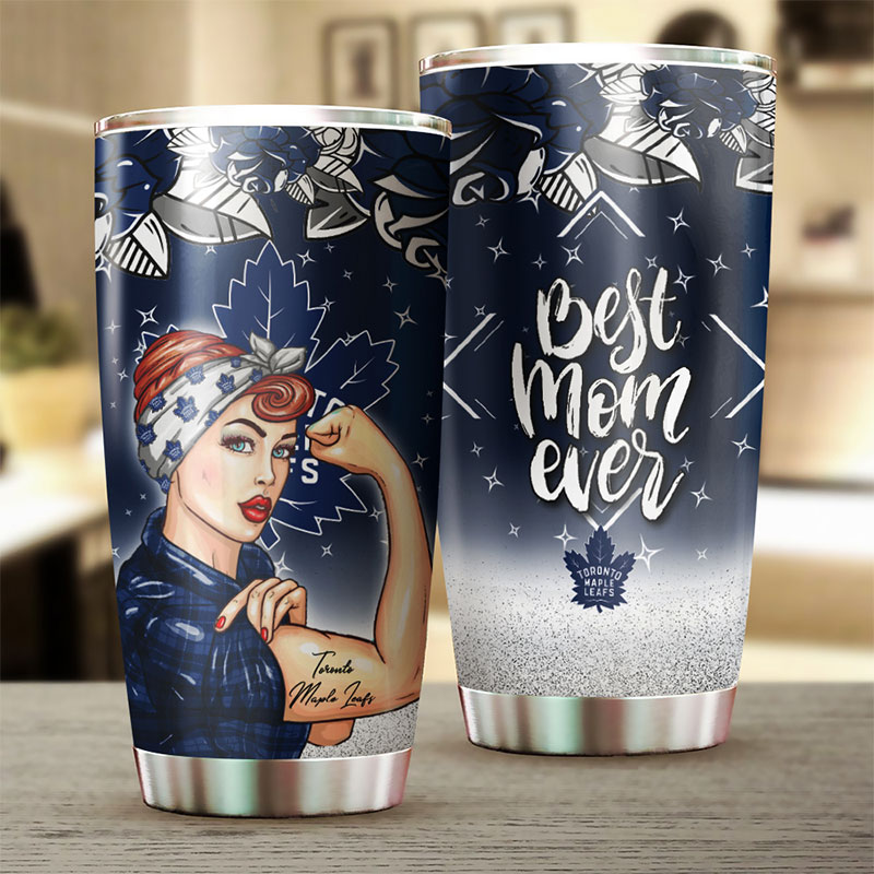 Toronto Maple Leafs NHL Tumbler - Strong Best Mom Ever Design Tumbler - Image 2