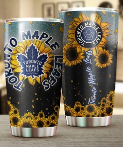 Toronto Maple Leafs NHL Tumbler with Sunflower Design