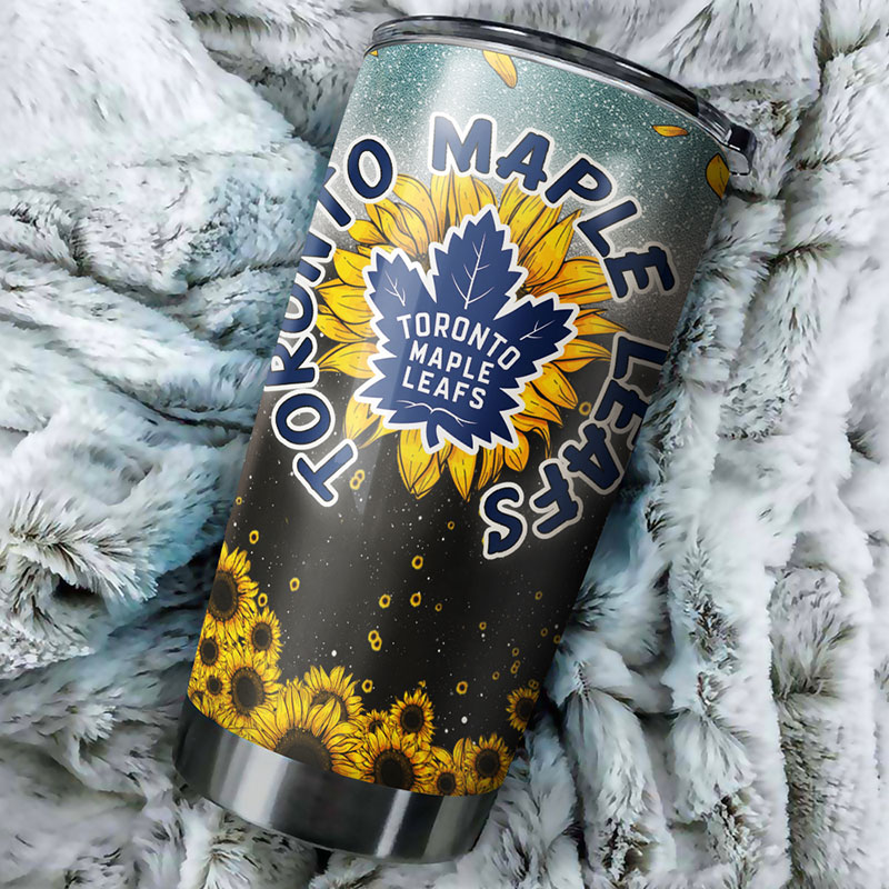 Toronto Maple Leafs NHL Tumbler with Sunflower Design - Image 2
