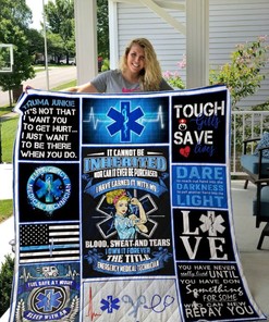 Tough Girls Save Lives Emt Quilt Blanket for Women