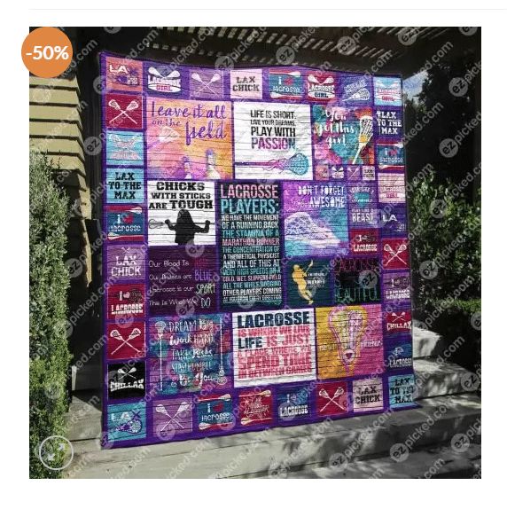 Tough Lacrosse Chicks With Sticks Quilt Bedding Set