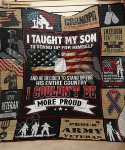 Tough Veteran Dad and Son Quilt Blanket: Show Your Strength