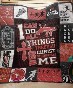 Track and Field I Can Do All Things Quilt Blanket - Great for Athletes