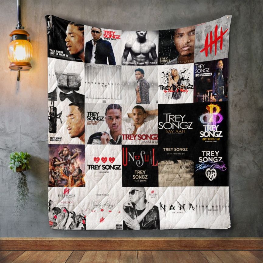 Trey Songz Album Covers Quilt Blanket with Bed Set Twin
