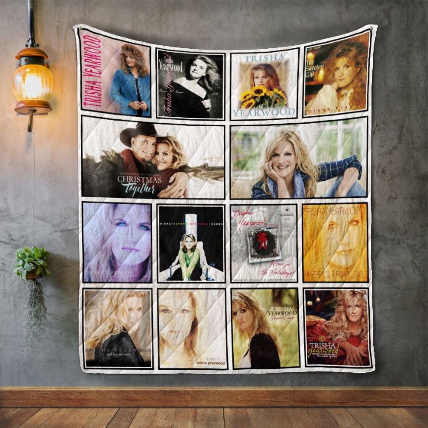 Trisha Yearwood Album Covers Quilt Blanket - Great for Country Music Fans