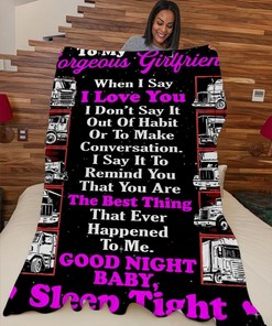 Trucker's Girlfriend Quilt Bedding Set: Soft Fleece Blanket for Girlfriend