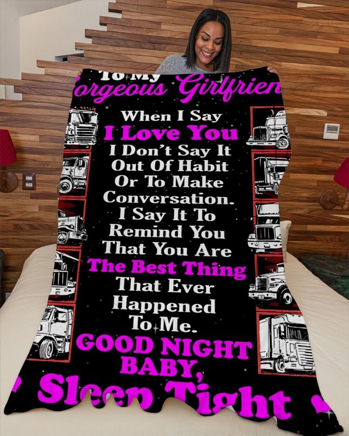 Trucker's Girlfriend Quilt Bedding Set: Soft Fleece Blanket for Girlfriend