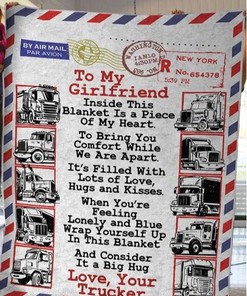 Trucker's Quilt Bedding Set for Girlfriend - Inside this Blanket is a Piece of My Heart