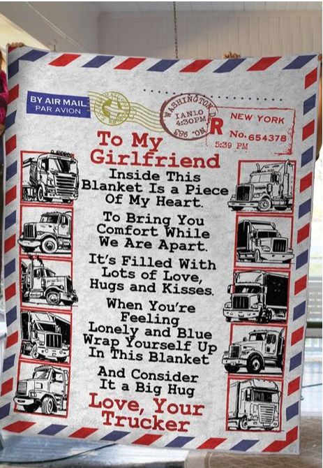 Trucker's Quilt Bedding Set for Girlfriend - Inside this Blanket is a Piece of My Heart