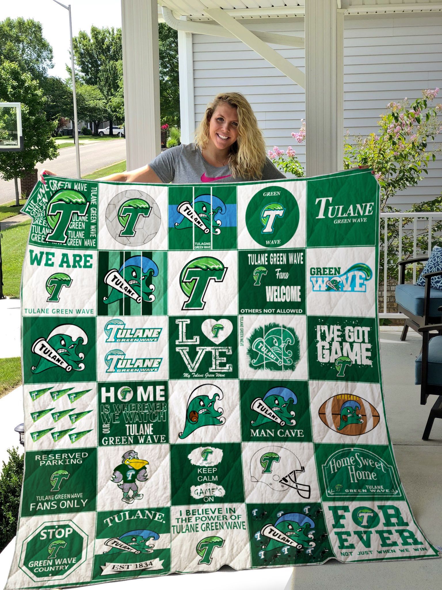 Tulane Green Wave NCAA Quilt Blanket - Keep Warm and Cheer for the Green Wave