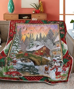 Turn any Room into a Country Christmas - Festive Quilt Blanket for Christmas Gift