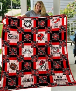 UGA Bulldogs Ncaa Quilt Bedding Set with Cool Patterns
