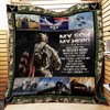 US Air Force To My Son From Mom I'm Always Here For You Personalized Quilt Blanket to Honor our Troops