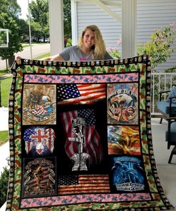 US Army Bald Eagle Quilt Blanket for Patriotic Fans