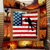 US Lineman 3D Printing Quilt Blanket with Patriotic Design