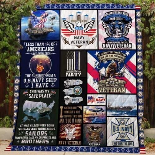 US Navy Veteran Quilt Blanket: Perfect for Navy Fans