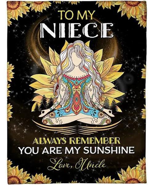 Uncle Gift to Niece You Are My Sunshine Blanket
