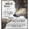 Uncle To Niece Always Have Your Back Wolf Fleece Blanket Quilt Bedding Set for Girls