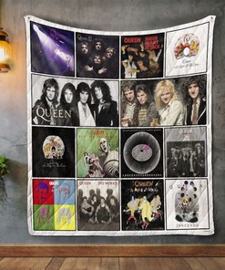 Unique Queen 2 Album Covers Quilt Bedding Set for Fans