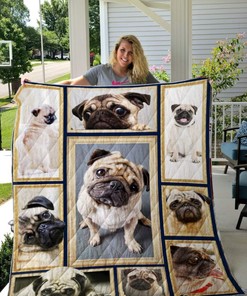 Unleash The Cuteness With Pug Dog Cute Quilt Blanket
