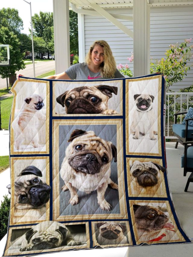 Unleash The Cuteness With Pug Dog Cute Quilt Blanket
