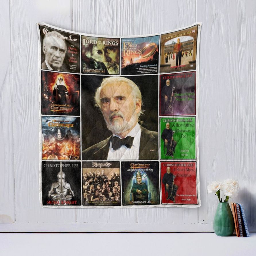 Unleash Your Dark Side With Actor Christopher Lee Quilt Blanket