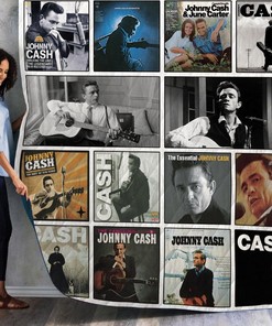 Unleash Your Inner Music Lover with This Guitarist Johnny Cash Albums Collected Quilt Blanket