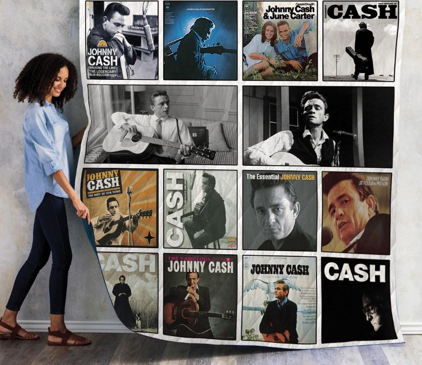 Unleash Your Inner Music Lover with This Guitarist Johnny Cash Albums Collected Quilt Blanket