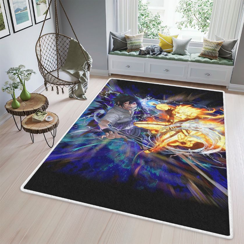 Uzumaki Naruto Uchiha Sasuke Anime 2 Quilt Blanket with Quotes for Teens
