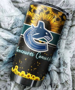 Vancouver Canucks NHL Tumbler - Beautiful Sunflower Design