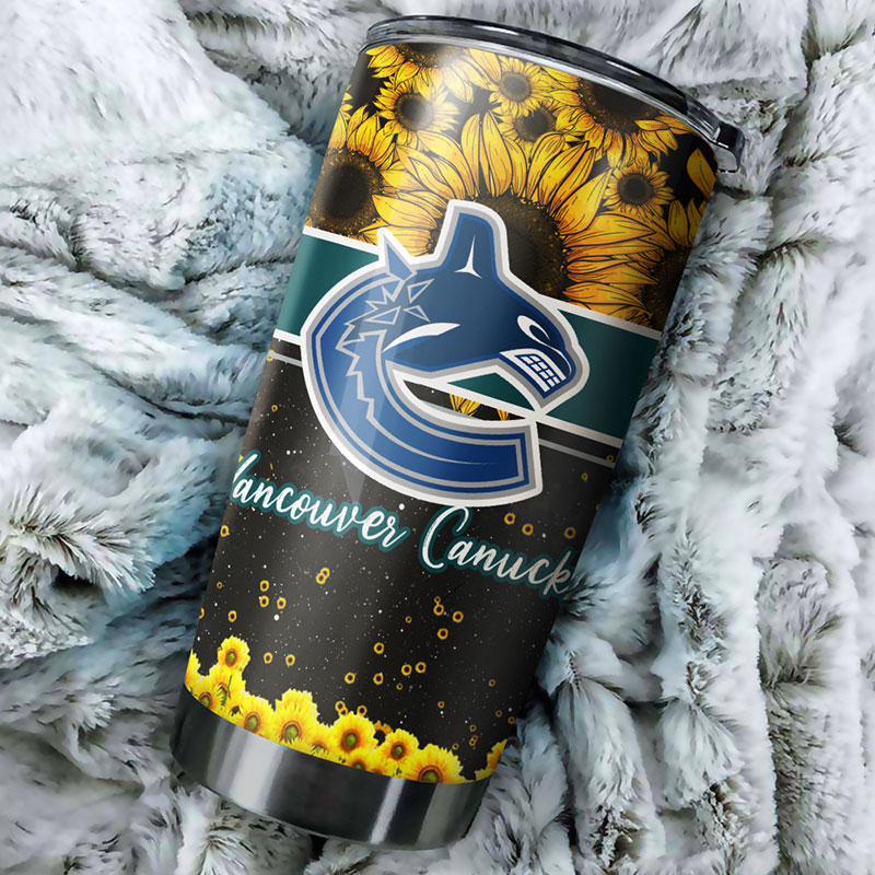 Vancouver Canucks NHL Tumbler - Beautiful Sunflower Design