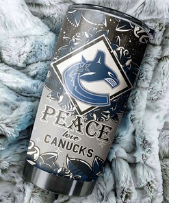 Vancouver Canucks NHL Tumbler: Peace Love Design Tumbler for NHL Fans, Ideal for Any Occasion