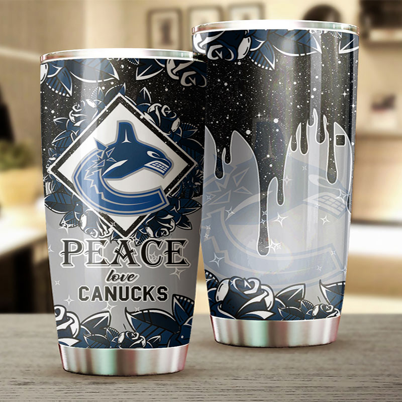 Vancouver Canucks NHL Tumbler: Peace Love Design Tumbler for NHL Fans, Ideal for Any Occasion - Image 2