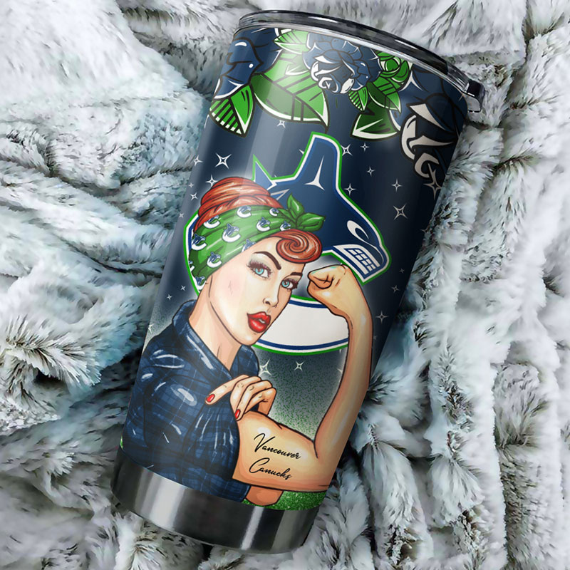 Vancouver Canucks NHL Tumbler: Strong Best Mom Ever Tumbler with NHL Logo, Perfect for Dedicated Fans - Image 2