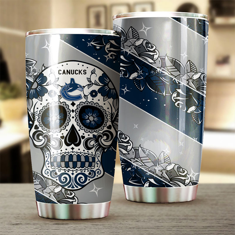 Vancouver Canucks NHL Tumbler with Skull Design