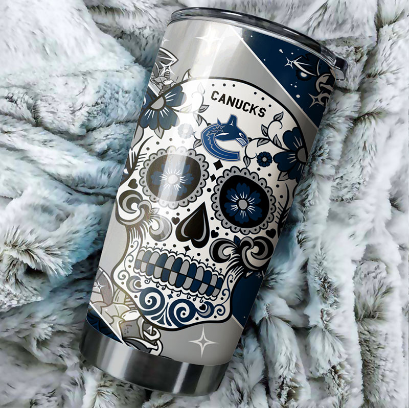 Vancouver Canucks NHL Tumbler with Skull Design - Image 2