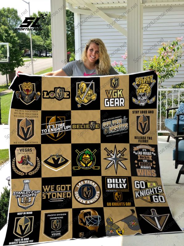Vegas Golden Knights Team Collection Bed Set Twin with Quilt Blanket