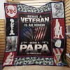 Veteran Dad as Papa Quilt Blanket: Celebrate Family Love