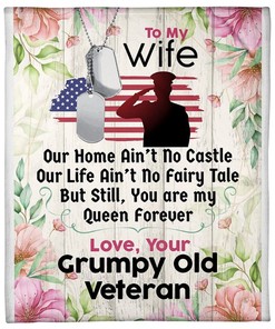 Veteran's Wife Black Friday Sale Fleece Blanket Quilt Blanket: Ideal Customized Gift