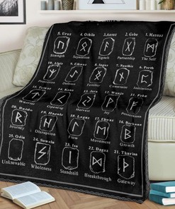 Viking Letters Best Seller Fleece Blanket Gift - Premium Comfy Sofa Throw Blanket for Norse Mythology Fans