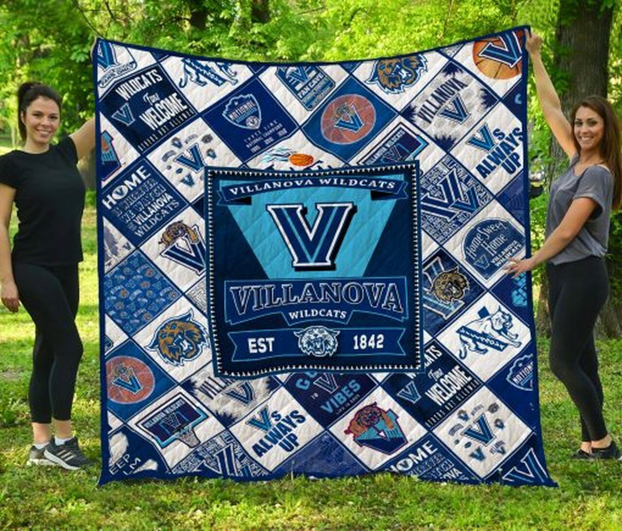 Villanova Big Wildcats Ncaa Quilt Bedding Set Vintage