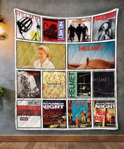 Vintage Album Covers Quilt Blanket with Helmet
