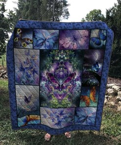 Vintage Butterfly Quilt Blanket Baby or Kids Bed Set with Classic Design