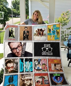 Vintage Elvis Costel Quilt Blanket for Music Fans