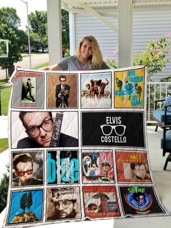 Vintage Elvis Costel Quilt Blanket for Music Fans