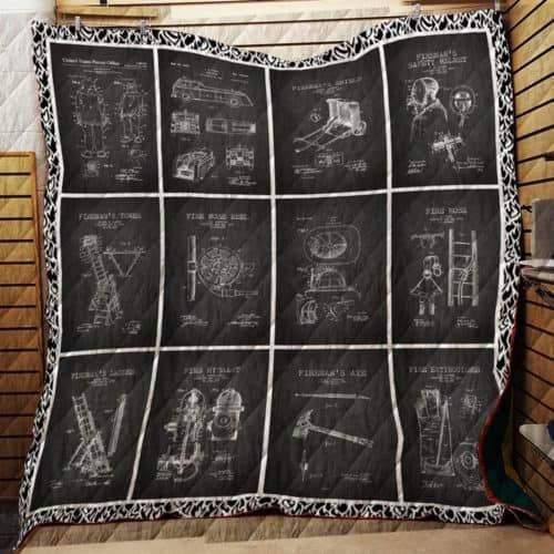 Vintage Firefighter Quilt Bedding Set